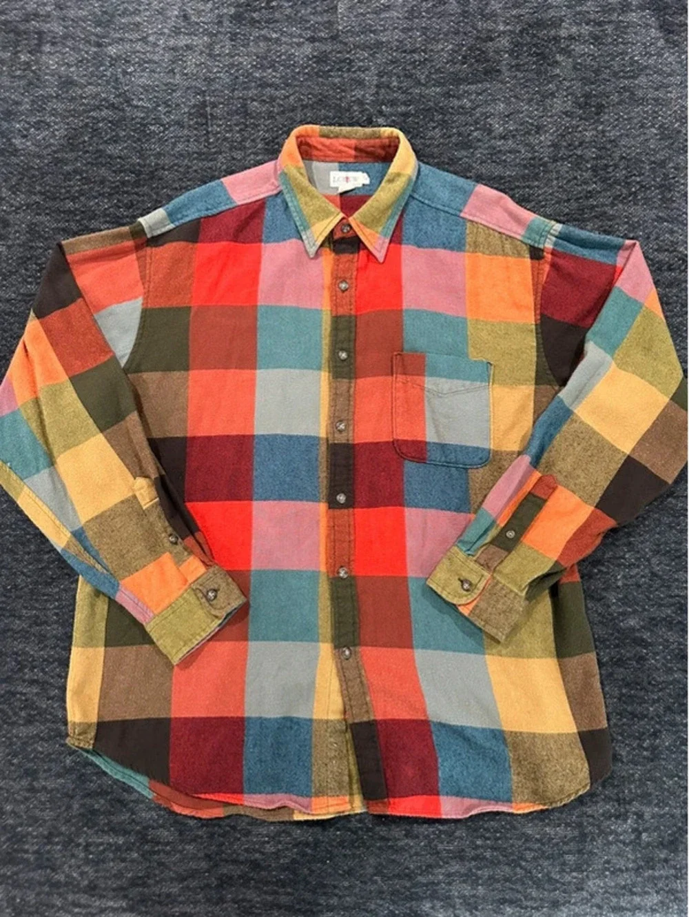 J.Crew Men’s Large Plaid Flannel Button Front Shirt Multicolor 100% Cotton